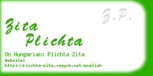 zita plichta business card